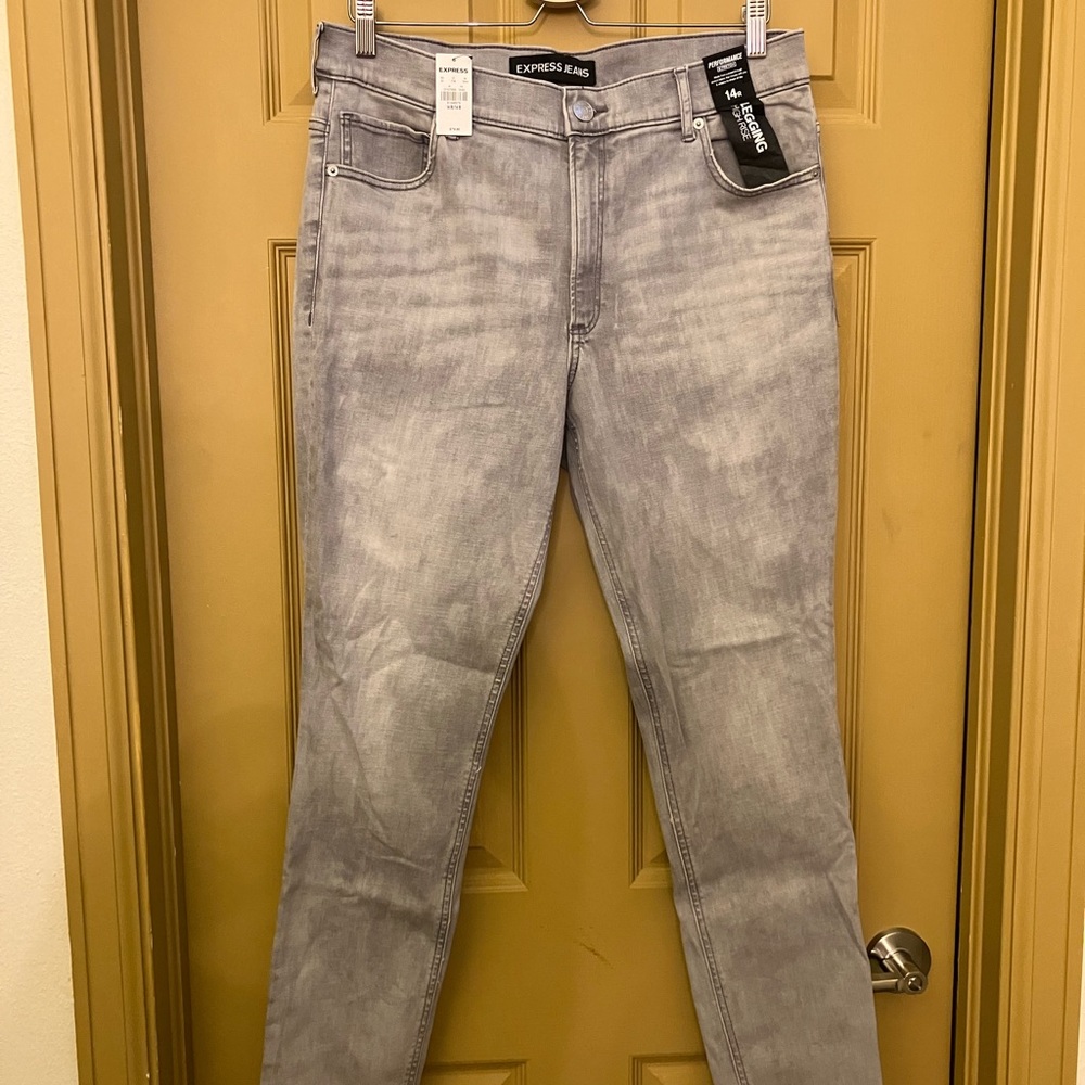 Express high-rise waist stretch denim leggings jeans high performance NWOT